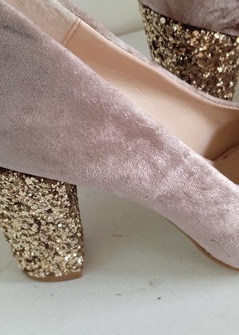 Bej Süet Stiletto Topuklu Kadın Ayakkabı - Görsel 4