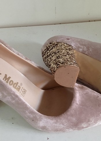 Bej Süet Stiletto Topuklu Kadın Ayakkabı - Görsel 5