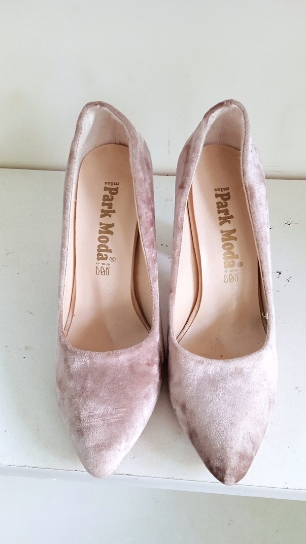 Bej Süet Stiletto Topuklu Kadın Ayakkabı - Görsel 2