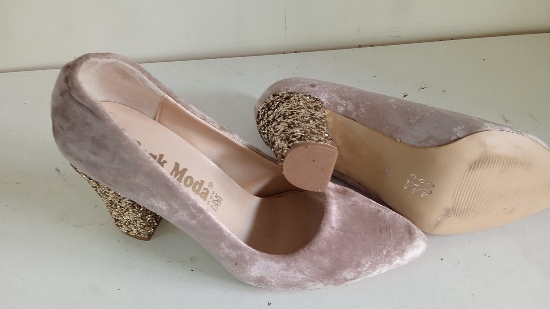 Bej Süet Stiletto Topuklu Kadın Ayakkabı - Görsel 5