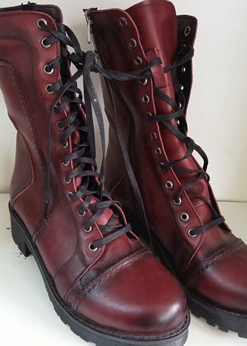 Kahverengi Tokalı Deri Biker Bot - Görsel 20