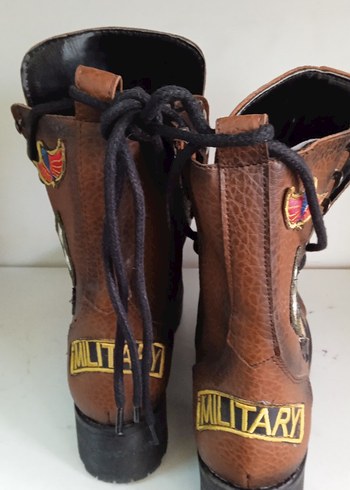 Kahverengi Tokalı Deri Biker Bot - Görsel 8