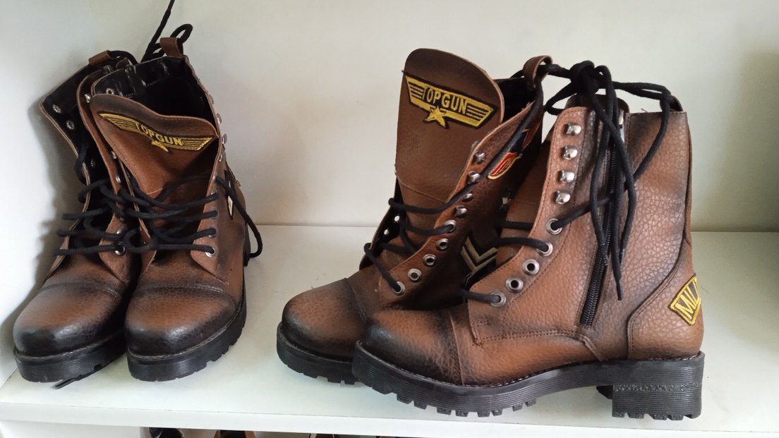 Kahverengi Tokalı Deri Biker Bot - Görsel 3