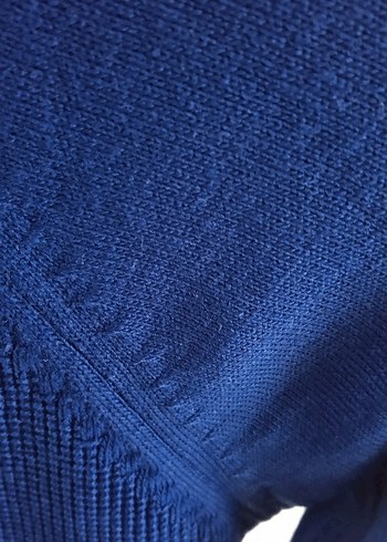 Nakışlı Mavi Bohem Kadın Triko Kazak - Görsel 5