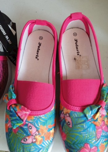 Kız Çocukları için Çiçek Desenli Elastik Spor Ayakkabı - Görsel 5