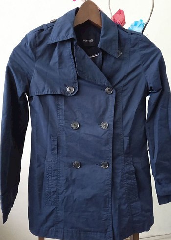 Kadın Lacivert Denim Trençkot - Görsel 7