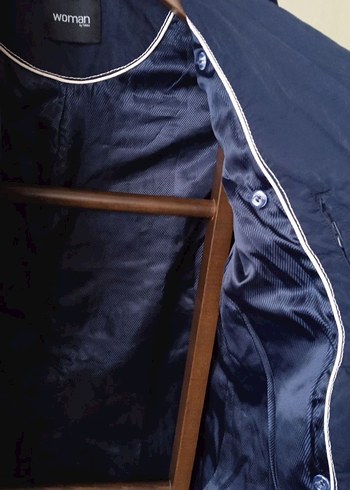 Kadın Lacivert Denim Trençkot - Görsel 2