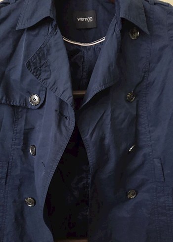 Kadın Lacivert Denim Trençkot - Görsel 3