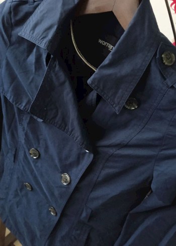 Kadın Lacivert Denim Trençkot - Görsel 4