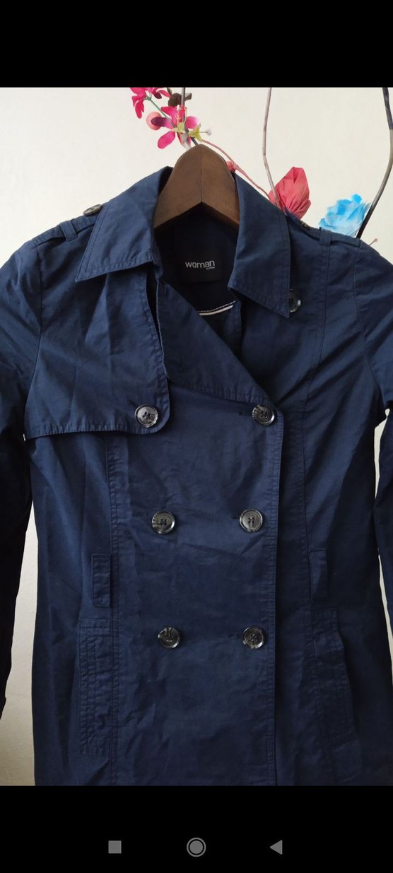 Kadın Lacivert Denim Trençkot - Görsel 5