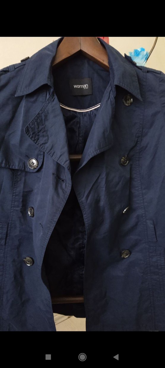 Kadın Lacivert Denim Trençkot - Görsel 3