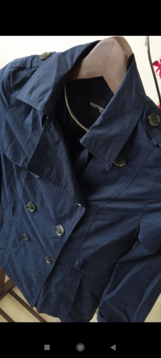 Kadın Lacivert Denim Trençkot - Görsel 4