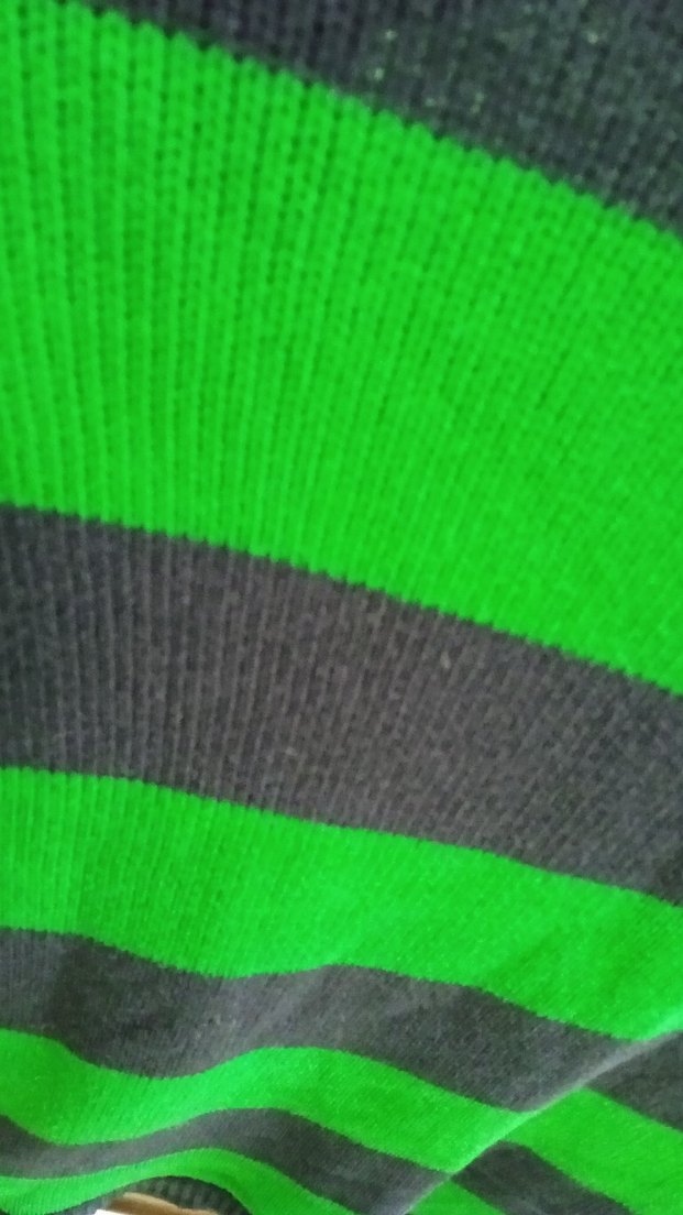 Kadın Yeşil Siyah Çizgili Triko Kazak - Görsel 5