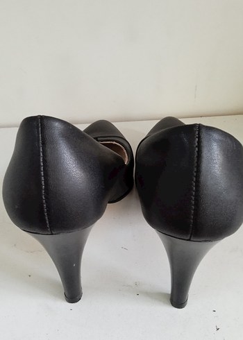 Siyah Minimalist Stiletto Topuklu Kadın Ayakkabı - Görsel 4