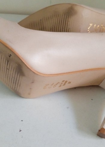 Bej Minimalist Stiletto Kadın Topuklu Ayakkabı - Görsel 8