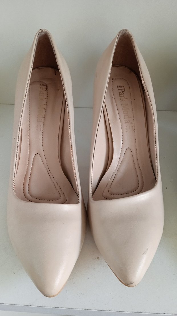 Bej Minimalist Stiletto Kadın Topuklu Ayakkabı - Görsel 2