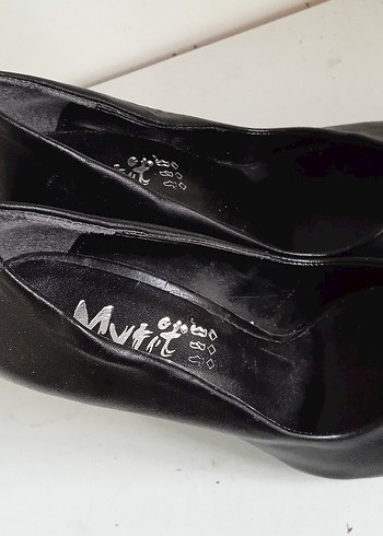 Siyah Deri Stiletto Topuklu Kadın Ayakkabı - Görsel 7