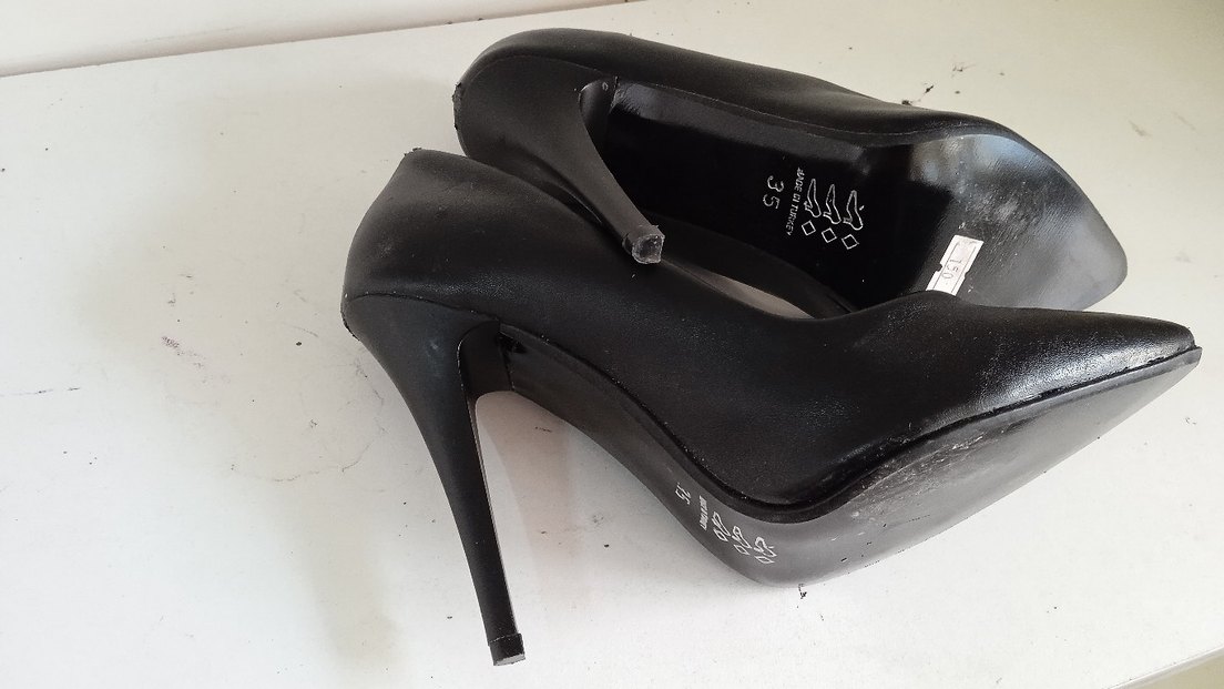 Siyah Deri Stiletto Topuklu Kadın Ayakkabı - Görsel 5