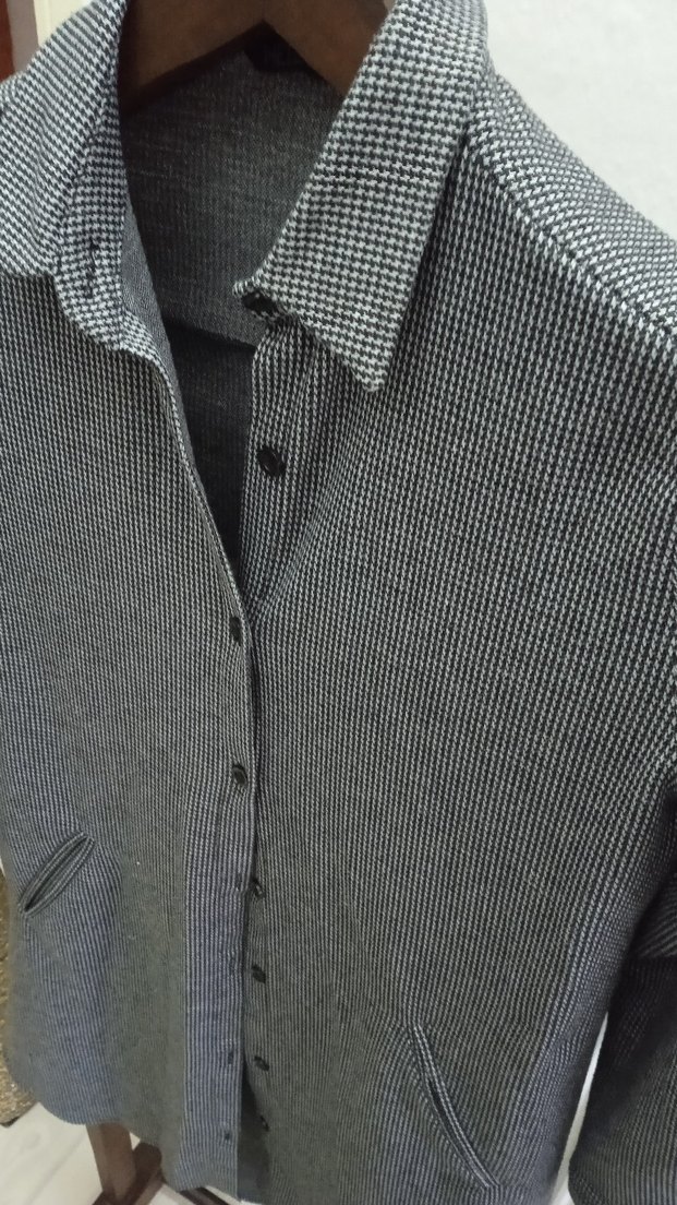 Gri Düğmeli Kadın Midi Gömlek - Görsel 4