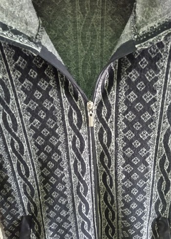 Bohem Gri Kapüşonlu Ceket - Görsel 3