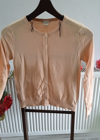 Bej Kadın Triko Hırka, Uzun Kollu, Salaş Kesim - Görsel 2