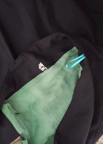 Düğmeli Siyah Uzun Keten Etek - Görsel 6