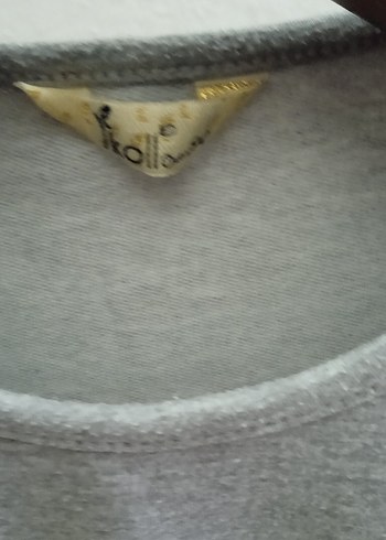 Kadın Gri Uzun Kollu Peluş Detaylı Sweatshirt - Görsel 4