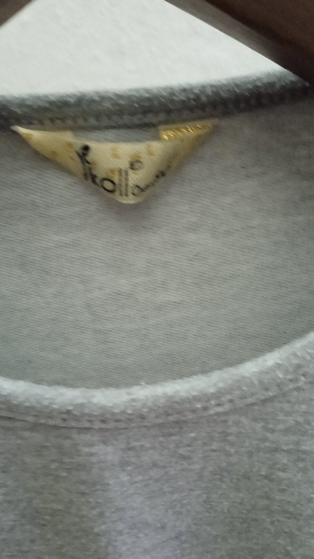 Kadın Gri Uzun Kollu Peluş Detaylı Sweatshirt - Görsel 4