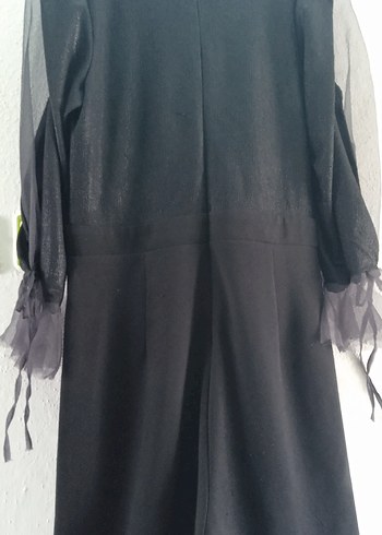 Siyah V Yakalı Uzun Salaş Tulum - Görsel 12