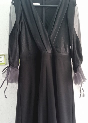 Siyah V Yakalı Uzun Salaş Tulum - Görsel 3