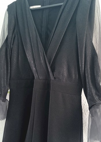 Siyah V Yakalı Uzun Salaş Tulum - Görsel 10