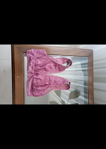 Pembe Bohem Midi Dantel Sütyen - Görsel 2