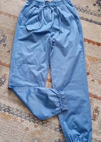 Mavi Rahat Kesim Kadın Kumaş Pantolon - Görsel 3