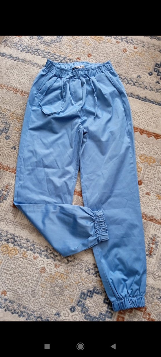 Mavi Rahat Kesim Kadın Kumaş Pantolon - Görsel 3