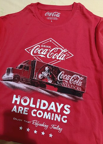 Coca cola L tişört kullanılmamış koleksiyon reklam promosyon