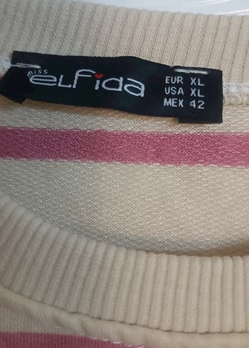 xl Beden pembe Renk Sıfır Çizgili Salaş Tunik