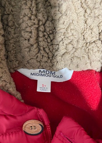 Kırmızı Bebek Çocuk Düğmeli Mont - Görsel 4