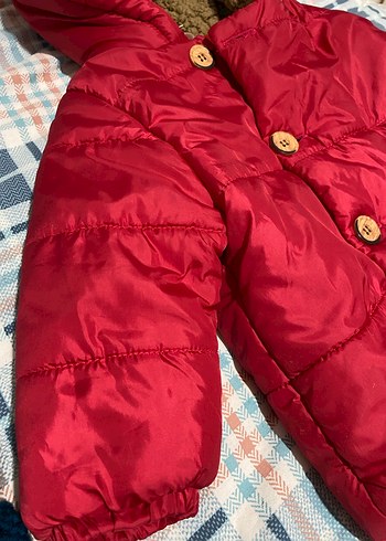 Kırmızı Bebek Çocuk Düğmeli Mont - Görsel 3