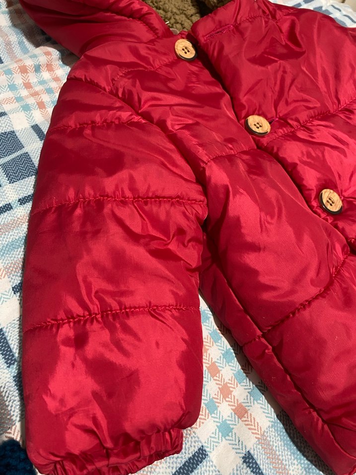 Kırmızı Bebek Çocuk Düğmeli Mont - Görsel 3