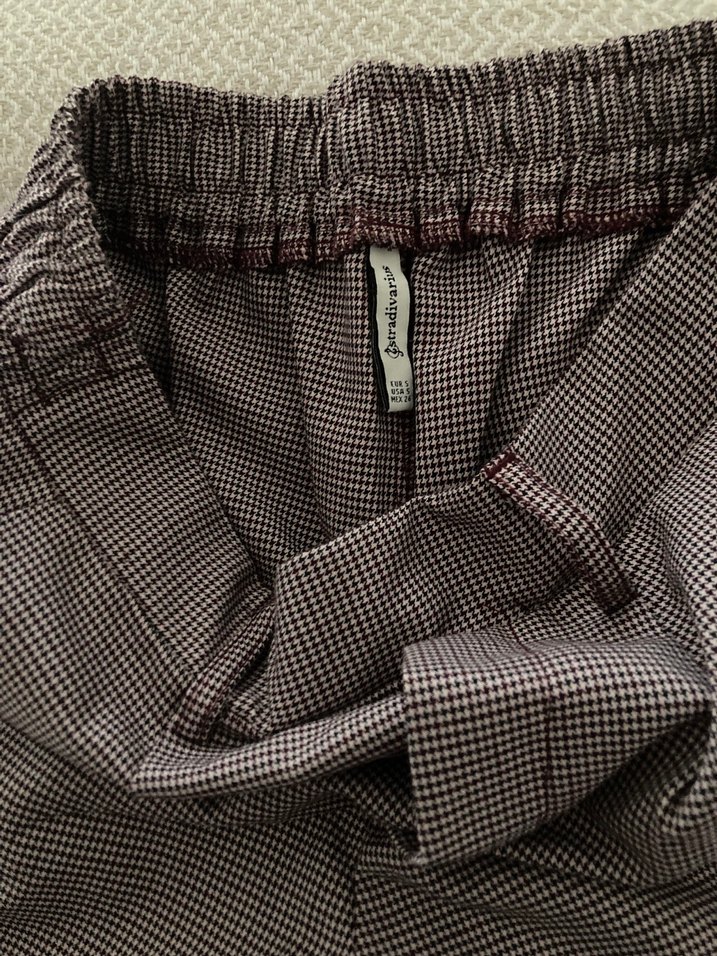 Bordo Desenli Kumaş Pantolon,Regular Fit - Görsel 4