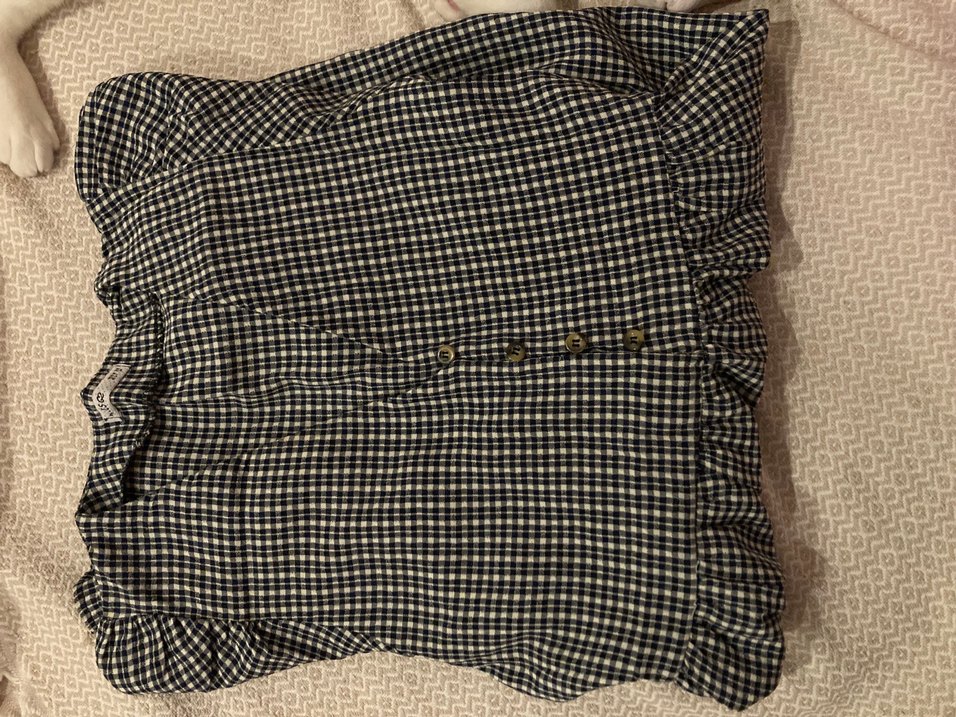 Düğmeli Kareli Kahverengi elbise - Görsel 3