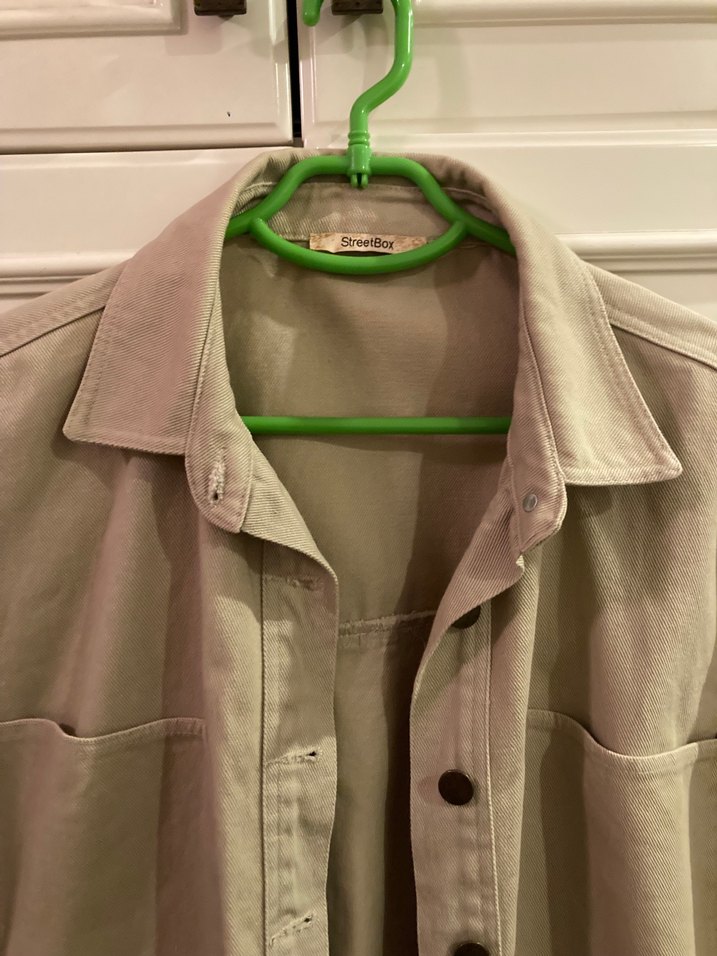 Düğmeli Bej Kot Kadın Ceket - Görsel 4