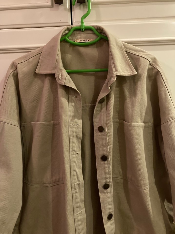 Düğmeli Bej Kot Kadın Ceket - Görsel 2