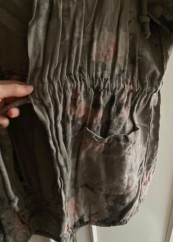 Gri Bohem Midi Keten Ceket - Görsel 4