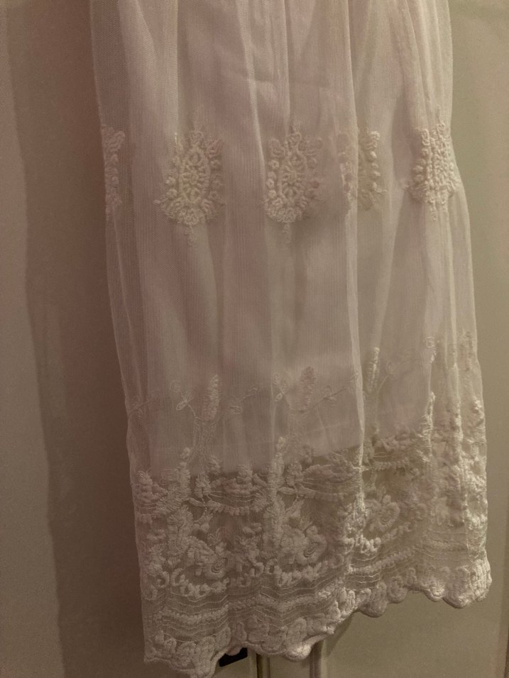 İşlemeli Beyaz Bohem Etek - Görsel 3