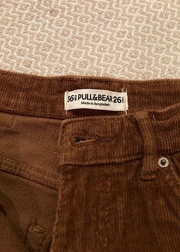 Düğmeli Koyu Kahverengi Süet Kadın Pantolon - Görsel 4