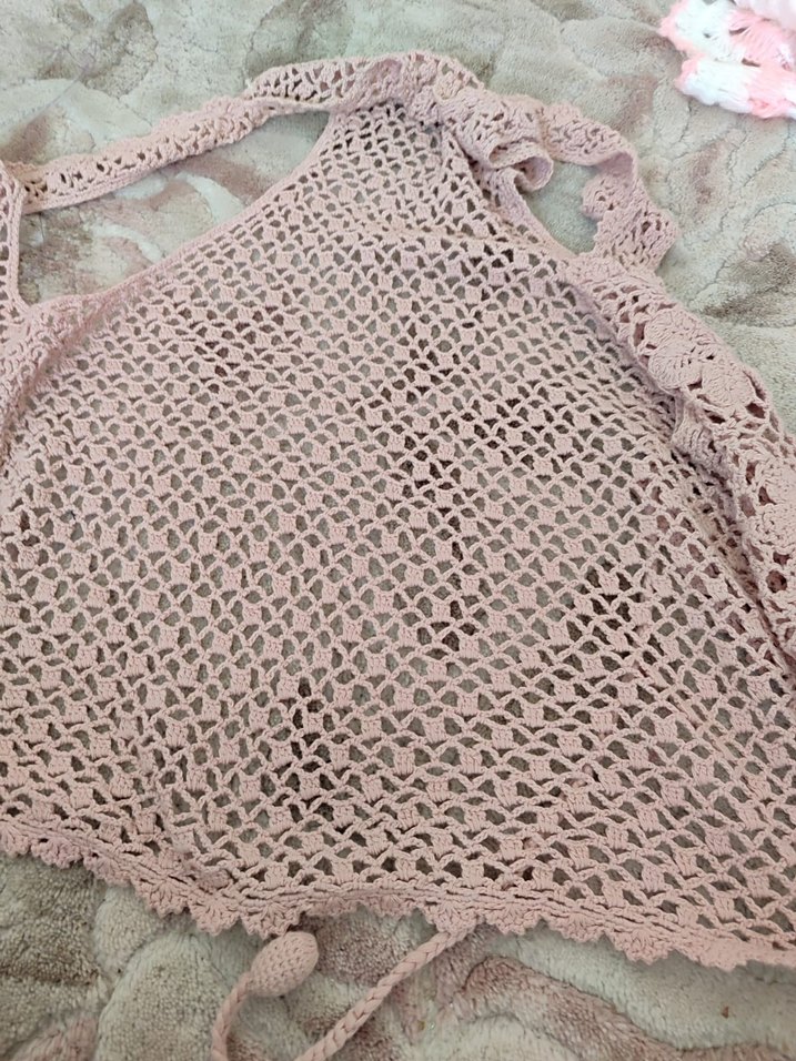 Pembe Örgü yelek - Görsel 3