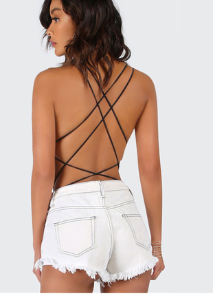 Tasarımcı Sırt detaylı bodysuit