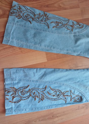 s Beden vintage retro işlemeli kovboy jean