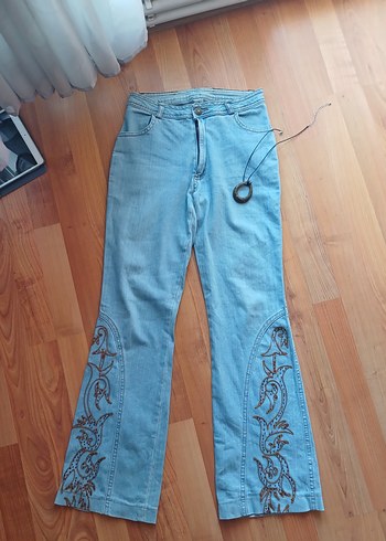 Vintage Love vintage retro işlemeli kovboy jean